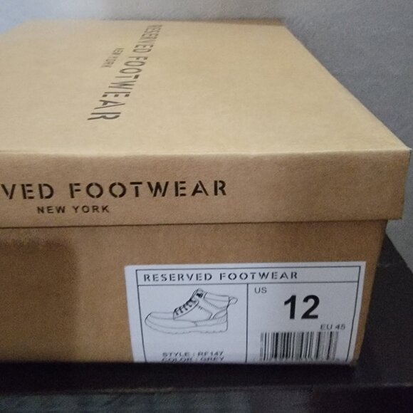 Reserved Footwear Men's Combat Work Boot Size US 12 Grey - Picture 2 of 5